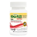 NaturesPlus Hema- Plex Iron - 60 Slow- Lease Mini- Tab - 85 mg Chlated Iron - Total Blood Health - dengan Vitamin C & Bioflavonoid - Vegan, Gluten Free - 30 Servings