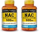 MASON NATURAL NAC N-Acetyl L- Cysteine 500 mg - Mendukung Kesehatan Sel, Sistem Booster Imune, untuk Wellness Umum, 60 Kasules (Paket 2)
