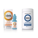 Blink Eye Drops for Dry Eyes, Triple Care Lubricant Eye Drops, Instantly Soothing, Moisturizing + Blink NutriTears Clinically Proven Supplemen untuk Dry Eyes, 50 Softgels
