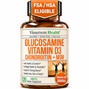 Glucosamin Chondroitin dengan Vitamin D3 2000IU - FSA Reality Complicable Joint Sualth, Hair Skin Nails, Bone Health & Comfort with MSM, Vit D, Bromelain & Boswellia - 120 Tab