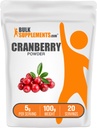 BulkSuplements.com Cranberry Powder - Cranberry Suplemen Perempuan & Men, Air Dry Cranberry - Unsweetened & Gluten Free, 5g per Serving, 100g (3.5 oz) (Paket 1)