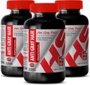Acid Folic with b12 - Anti Gray Hair Natural Formula - Skin and Nails Support (3 Botol)