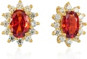 14K Yellow Gold PIated 925 Sterling Silver Cubic Zirconia Earrings for Women