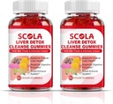 SCOLA Liver Cleanse Detox & Repair gummies, Liver Support Support Includes Milk Thistle Extract with Silymarin, Dandelion, Chicory Root, Liver Health Suplemen, 120 Count