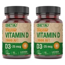 Tambahan DEVA Vegan Vitamin D3 - satu tablet Per- Day dengan 1000 IU - Cholecalferol - Lichen Plant Derived - 90 Small Tablet, 2 - Pack