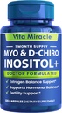 Inositol Supplemen Myo- Inositol & D-Chiro Inositol 120 Capsules 2000mg 40: 1 Rasio Tinggi Myo & D Chiro Inositol Blend - Keseimbangan Hormone Dan PCOS Suplemen untuk Perempuan Pasokan Bulan Penuh