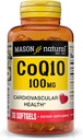 MASON NATURAL Co Q10 100 mg - Hati sehat dan Produksi Energi Cellular, Mendukung Kesehatan Kardiovaskular, 30 Softgels