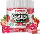 Cretine Monohydrate Chews Complex 6400mg for Men & Women -Advanced Formula W / L-Taurine + Vitamin B12, Sugar Free Chewable Suftchews, 60 Strawberry Softchews