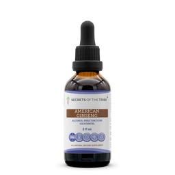 Rahasia Suku Amerika Ginseng Tincture Alcohol- Ekstraksi Bebas, Farm Grown American Ginseng (Panax Ququinefolous) Supplemen Root Tarture (2 FL OZ)