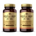 Solgar Gentle Iron (Iron Bisglycinate) 25 mg - 180 Vegetable Capsules, Paket 2 - None-Constipating, Lembut pada stomach Anda - Non-GMO, Gluten Free - 360 Total Servings