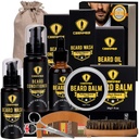 Ceenwes Upgraded Beard Grooming Kit - conditioner, Oil, Brush, Comb, Balm, Gunting, Penyimpanan untuk Beard dan Kumis Pemotong, Perfect Men 's Gift