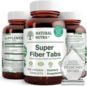 Suplemen Nutra Super Fiber Natural, Promotes Digetical Digetical and Cardiovaskular Health Manage, Boost Heart Health, Non GMO, Gluten Free, Vegan, 100 Vegan