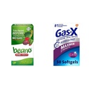 Suplemen Diet Beano Food Enzyme: 124; Bantuan Digest Gaster- Menyebabkan Foods 124; 150 Tablet & GAS-X Maksimal Kekuatan Gas Relief Softgels dengan Simecicon 250 mg untuk Bloating Relief - 50 Count