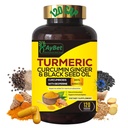 Dunia 111jst Curcumin Ginger dan Black Seed Oil, 120 Caps, 2250mg, 95% Curcuminoid, BioPerin Ditambahkan, Ekstra Kekuatan, Organik, Halal, Vegan, Dukungan Sistem Imune, Gabungan (120)