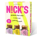 The Nick 's Protein Bars Chocolate Chack High Protein, Low Calories, Low Carb Keto Friendly Snacks No Added Sugar, Salty Peanut, Chocolate Caramel dan Almond Chocolate (12 Pack)