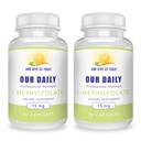 DAN MEMBERIKAN US HARI HARI INI DAN DAILY LEDAKAN 15mg (2 Bottles) - 180 Kapsul - Professional Professional Metil FOLD - 5- MTHF Supplemen - Non GMO, Gluten Free, No Fillers
