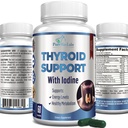 Dukungan thyroid dengan Iodin - Metabolisme Booster, Energi Booster, Meningkatkan Fokus - Premium Non-GMO Tambahan 60 Kapsul