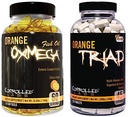 CONTROLLED LABS Overall Health Bundle, 45 Servis Orange Triad, 120 Orange Oximega Fish Oil, Pembangunan Otot dan Pemulihan untuk Pria dan Wanita
