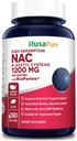 NusaPure N- Acetyl Cysteine (NAC) 1200mg 180 Veggie Caps (Vegetarian, Non- GMO, Gluten Free) Bioperine