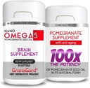 Supplemen Parameasi Nano CLINICALLY Proven (2-Month Supply) Suplemen Otak dengan Anti Aging, Pil Memory, Tambahan Pomerate Omega 5, 2 Botol 60ct