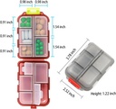 Kotak Wisata Pill Travel, 10 kompartemen Kasus Kedokteran Kecil Holder, Daily AM Morning Night Pocket Travel Capsule Dispenser untuk Vitamin, Fish Oil, Supplemen, Tablet, Grey