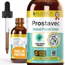 Prostavec Advanced Prostate Suppplement - Formula Liquid for Faster Absorpsi with Pygeum, Saw Palmetto, Shinging Nettle + Turmeric & Damiana - Vegan, Non-GMO - 2 fl oz