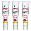 Globe (3 Pack) Capsaicin 0.1% Potency Pain Relief Cream, Unscented (2 oz) Relief Penetrasi Dalam: Arthritis, Muscle, Gabungan dan Kembali Pain