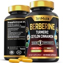 Suplemen Berberine - 7in1 Formula - Combine dengan Turmeric, Royal Jelly, Cinnamon Ceylon, Ginkgo Biloba, Ginger & Black Pepper - Kesehatan Digetical, Dukungan Ammune - 120 Capsules