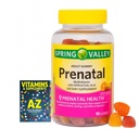 Spring Valley Dewasa Gummy Prenatal Multivitamin dengan DHA & Folic Acid, Natural Fruit Flavors, 90 Gummies + Suplemen Vitamin Panduan Lebih Baik