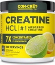 KON-CRET Creatine HCl Powder 124; Muscle, Cognitive, Cellular Energy Support; No Bloating or Cramps 14; USA Made & NSF Certified 124; Lemon Lime (100 Serving)