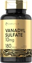 Carlyle Vanadyl Sulfate 10mg 124; 180 Tablet Capsules 124; dengan Chromium Picolinate 124; Vegetarian, Non-GMO, Gluten Free Supplemen
