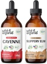 Wild & Organic Cayenne Pepper Ticture 4 fl oz & Slippery Elm Tincture 4 fl oz