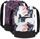 [2-Pack] Flex Cinch Drawstring Gym Bag for Women with Graphic Designs £124; Lighlable Lighweight Gym Pinch £124; Bagus untuk Gym Bag, Traveling, dan Overnight