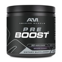 Amazing Muscle Pre Boost 12.4; 30 pelayan: 124; 324 Grams Powder 124; Pre Workout Supplement 124; Made in USA (30 Servis, Natural Grape Candy)