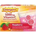 Emergen- C 1000mg Vitamin C Imune Dukungan Powder Raspberry 30CT termasuk Zinc, Manganese, 7 B Vitamin dan Elektrolit untuk Kembali ke Esensial Sekolah