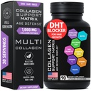 Age Defense Beauty Collagen - 2.000mg Multi Collagen Biotin Kertin Acid Saw Palmetto C Suplemen - DHT Blocker for Men & Women for Hair Gluten- Free Caps