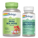 SOLARAY Irish Sea Moss 500mg dan Nattokinase Serrapeptase Suplement - Wellness Bundle with Alami Occurring Vitamin, Mineral -