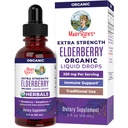 MaryRuth Organics Elderberry Syrup Ekstra Kekuatan, USDA Organik Elderberry, Sugar Free Adults & Children Ammune Suppport for Ages 1 +, Clean Label Project Verified ®, Vegan, Gluten Free, 2 Fl Oz