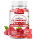 Glucosamine Chondroitin Gummies, Sugar Free Glucosamine Chondroitin MSM Tambahan dengan Elderberry Turmeric Supports Joint Health & Antioksidant, Raspberry Flavored 60 Count