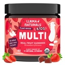 Anak Llama Multivitamin Gummies, Vegan, Organik dengan Vitamin D, C & K, Toddler Real Fruit Vitamin, Suplemen Chewable Food Multivitamin, No Ditambahkan Sugar Cane, Strawberry, 90 Ct