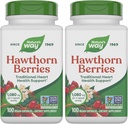 Nature 's Way Herbal Hawthorn berry, Tradisional Heart Health Support *, 100 Vegan Capsules (Packaging May Wary) (Pack of 2)