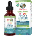 MaryRuth Organics Kids Supplemen Otak untuk Memory and Focus, USDA Organic Drops with Ginkgo Biloba, Rhodiola Root & Licorice Root, Focus & Attention, Calm, Vegan, Non-GMO, Gluten Free, 30 Servings