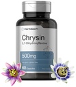 Horbäach Chrysin Supplement 126; 500mg 124; 60 Capsules 124; Passion Flower Extract 126; Non-GMO, Gluten Free Suplemen