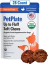 PetPlate Up to Fluff Soft Chews for Dogs, Skin & Coat Supplement, USDA Organic Suplement, Grain- Free, Mandare, Includes Salmon Oil and Biotin, Pet Supplies (Pack 1, 9.8 Ounce)