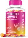 Pink Stork Probiotic Gummies for Prenatal & Postnatal Women - Problement for Ditraffic, Morning Sickness, PH Saldo, Gut Health, Imune Sugar- 60 Sugar- Free Progration - 5 Milyar CFUs