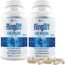 Ring Off (120 Caps) - Tinnitus Relief for Ringing Ears, Clear Tinnitus Queting Ear Ringing Relief & Restoring Inner Peace, Ginkgo Biloba, Zinc Picolinate & More - Effective Health Support