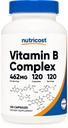 Potency Tinggi Nutritose Vitamin B Kompleks 462mg, 120 Capsules - dengan Vitamin C - Energi Kompleks