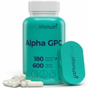 Tambahan GPC Choline 600mg - 180 Vegetarian Capsules, Nootropic Tinggi untuk Daily Energy, 3-Bulan Supply, Acetylcholine Source for Cognitive & Mental Clarity, GMP Cerfied, Dibuat di USA