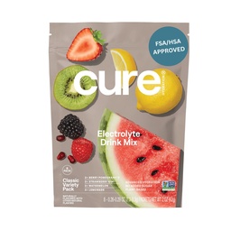 Cure Hidration 14; Plant-Based Electrolyte Drink Mix 124; No Added Sugar 14; FSA-HSA 124; Dehidrention Relief Pouder Made with Coconut Water 124; Non-GMO 124; Vegan 124; 8 Pack