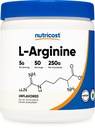 Nutricost L- Arginine (250 Grams) - Pure L-Arginine Powder - 5000mg Per Serving; 50 Serving;